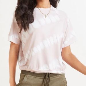 Roan & Ryan (Evereve) Short Sleeve Sweatshirt, Tie Dye Pink, M